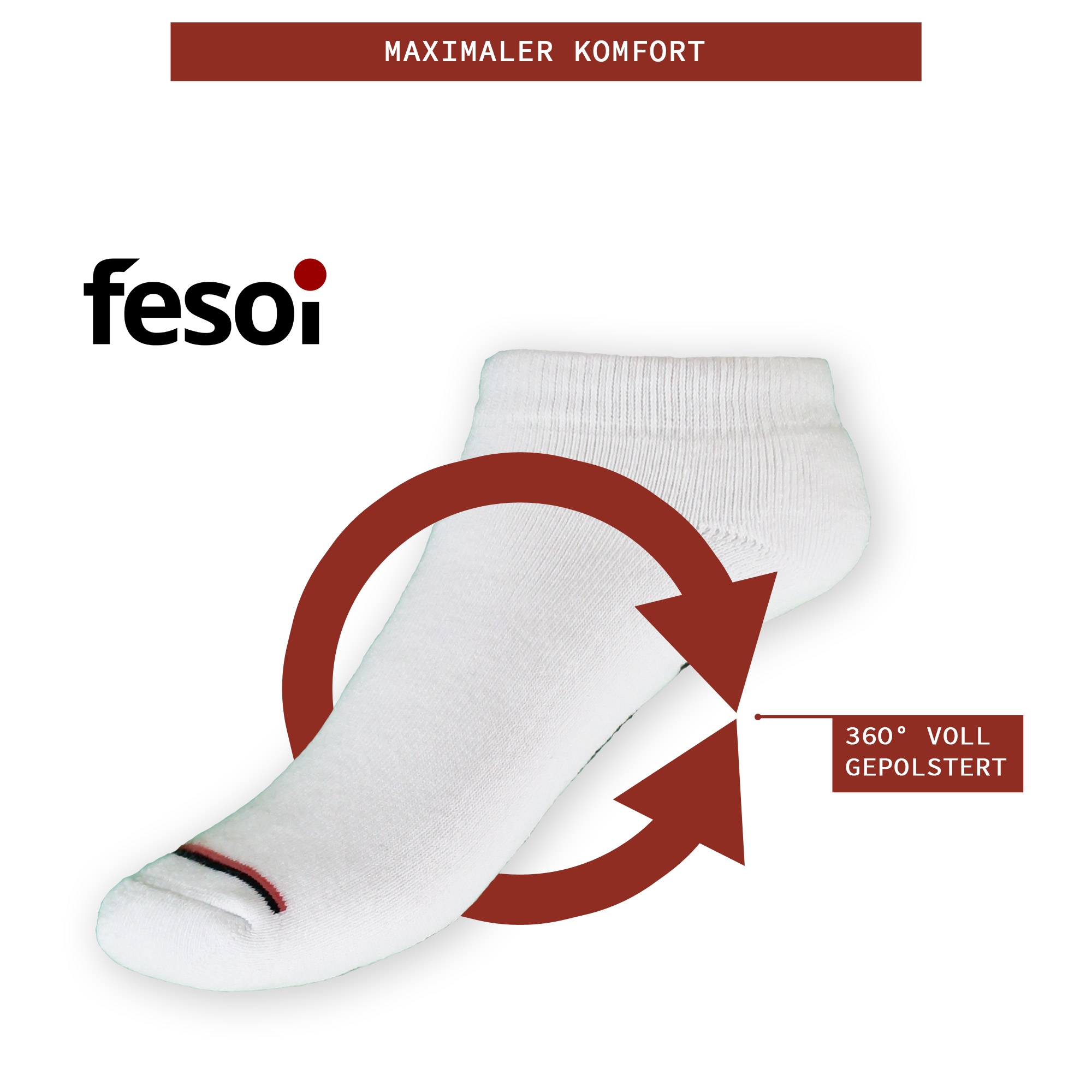No Show Socken - Silikon Pad in der Ferse